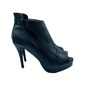 Booties Womens Shoes Size 7 Black Stiletto Heeled Ankle Boots Peep Toe Comfort